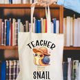 Teacher Snail With Glasses On Books Cute Pre-K Kindergarten Canvas Tote Bag