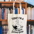Today I'm A Serious Goose Animal Reading Book Lovers Canvas Tote Bag