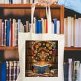 History Month Black Afro Girl Women Book Lovers Flower Canvas Tote Bag