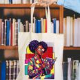 History Woman Reading Book Geometric Girl Educated Canvas Tote Bag