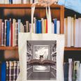 Totally Weird Tees Cat Library Book Reading Literary Canvas Tote Bag