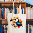 Toucan Reading Book Canvas Tote Bag