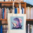 Trex Reading Book Dinosaur Canvas Tote Bag