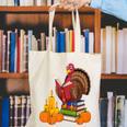 Turkey Reading Books Fall Thanksgiving Teacher Book Canvas Tote Bag