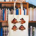 Turkey Reading Books Shirt Thanksgiving Turkey Bookworm Canvas Tote Bag