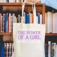 Never Underestimate Girl With A Book Women Inspiration Quote Canvas Tote Bag