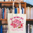 Valentine All Booked Book Coffee Coquette Bow Girl Women Canvas Tote Bag