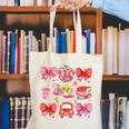 Valentine Cupid Coquette Pink Bow Apple Books Teacher Canvas Tote Bag