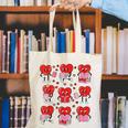 Valentines Day Librarian Heart Reading Book Women Men Kids Canvas Tote Bag