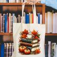 Vintage Autumn Books Coffee Pumpkin Fall Reading Canvas Tote Bag Vintage Autumn Books Coffee Pumpkin Fall Reading Canvas Tote Bag