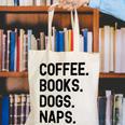 Vintage Coffee Books Dogs Naps Retro Canvas Tote Bag
