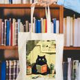 Vintage Japanese Cat Book Lovers Librarian Cat Dad Teacher Canvas Tote Bag Vintage Japanese Cat Book Lovers Librarian Cat Dad Teacher Canvas Tote Bag
