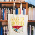 Wake Up Smarter Librarian Book Stack Premium Tri-Blend Canvas Tote Bag