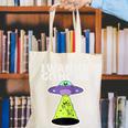 I Wanna Go Home Introvert UFO UAP Flying Saucer Trippy Alien Raglan Baseball Tee Canvas Tote Bag