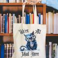 We'Re All Mad Here Cheshire Cat Alice Wonderland Book Kids Canvas Tote Bag