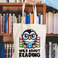 Wild About Reading Book Lover Penguin Canvas Tote Bag Wild About Reading Book Lover Penguin Canvas Tote Bag