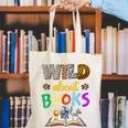 Wild About Reading Books Reader Bookworm Animals Book Lover Canvas Tote Bag
