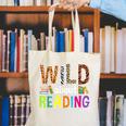Wild About Reading Library Day Reading Books & Bookworm Canvas Tote Bag