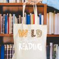 WILD ABOUT READING Reading Books Bookworm Library Day Canvas Tote Bag WILD ABOUT READING Reading Books Bookworm Library Day Canvas Tote Bag