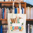 Wild About Reading Zoo Animals Books Reader Lover Canvas Tote Bag