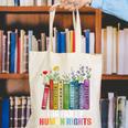 Women Floral Book Big Fan Of Human Rights Liberal Protest Canvas Tote Bag