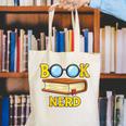 Women's Adorable Book Nerd Typography Minimalist Library Lover Canvas Tote Bag