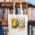 Women's Girls Softball Play Like A Girl Comic Book Pop Art Canvas Tote Bag