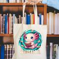 Women's Readsolotl Kawaii Axolotl Reading Book Lover Canvas Tote Bag