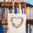 Women's Vintage Book Lover Valentine Heart Canvas Tote Bag