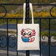 Adorable Book Lover Axolotl With Reading Glasses Cute Canvas Tote Bag
