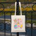 Apple Disco Pencil Books Bow Teacher Student Back To School Canvas Tote Bag