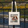 Basset Hound Dog Breed Life Is Better With Books And a For Men Women Girls Kids Canvas Tote Bag