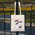 Boo Ghost Books Coquette Bow Halloween Women School Teacher Canvas Tote Bag