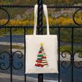 Book Christmas Tree Book Lover Teacher Librarian Canvas Tote Bag