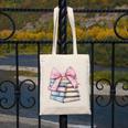 Book Lover Coquette Bow Pink Dainty Ribbon Cute Bookworm Canvas Tote Bag