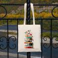 Book Stack With Flowers Reading Lover Bookish Canvas Tote Bag