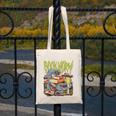 Graphic Book Worm Monster Horror Reading Book Lover Canvas Tote Bag