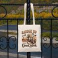 Bookish Retro Western Cowgirl Texas Book Lover Novel Reader Canvas Tote Bag