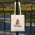 Books Make You Bright Christmas Librarian Book Lover Canvas Tote Bag