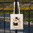 Books Ghost Reading Book Halloween Library Cat Fall Canvas Tote Bag