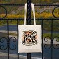 Books Are My Love Language Retro Groovy 70s Book Lover Canvas Tote Bag Books Are My Love Language Retro Groovy 70s Book Lover Canvas Tote Bag