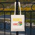Books Are My Love Language Stack Canvas Tote Bag