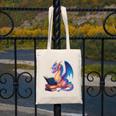 Bookworm Book Lover Women Girls Dragon Reading Canvas Tote Bag