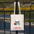 I Buy Her Books And Call Her A Good Girl Skull Rose Bookworm Canvas Tote Bag
