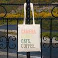 Camera Books Cats And Coffee Lover Photography Men Women Canvas Tote Bag Camera Books Cats And Coffee Lover Photography Men Women Canvas Tote Bag