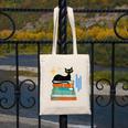 Cat And Books Retro Midcentury Mid Century Aesthetic Canvas Tote Bag Cat And Books Retro Midcentury Mid Century Aesthetic Canvas Tote Bag