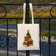 Christmas Book Tree Bookshelf Holiday For Readers Librarians Canvas Tote Bag