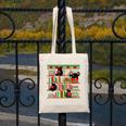 Christmas Cat Santa Bookshelves Book Lover Reader Canvas Tote Bag