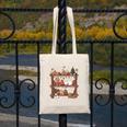 Christmas Cats Bookshelf Gingerbread Canvas Tote Bag