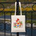 Christmas Gingerbread Man Reading Book Snowflake Teacher Canvas Tote Bag